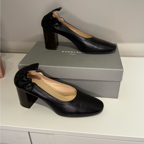 Everlane Black Leather Women's Heels - Picture 4 of 5